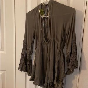 Olive green mini romper